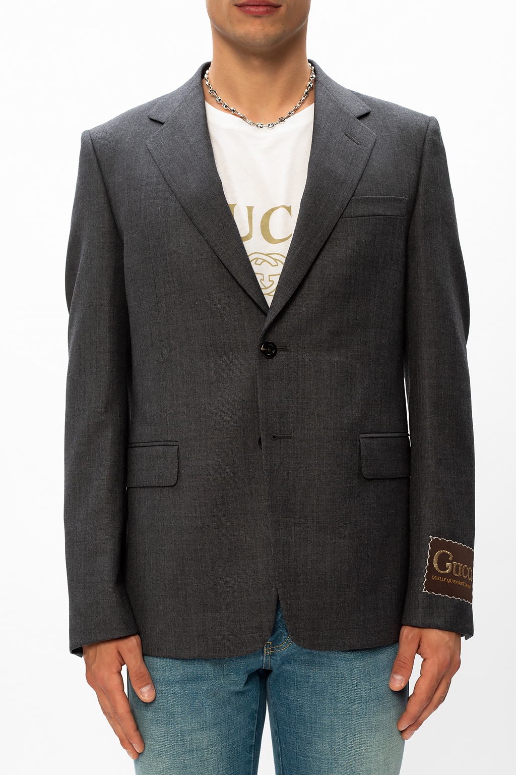 Blazer with notched lapels wzorem gucci - wzorem gucci bloom